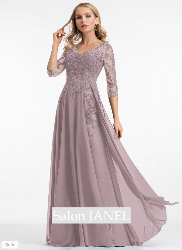 dlouhé šaty s dlouhým rukávem-růžové šaty s dlouhým rukávem-fialkové šaty s výstřihem do v